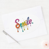 Sticker Ovale Joyeux sourire (Enveloppe)