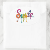 Sticker Ovale Joyeux sourire (Sac)