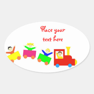Sticker Ovale Joyeux Train pour enfants