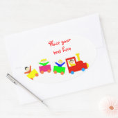 Sticker Ovale Joyeux Train pour enfants (Enveloppe)