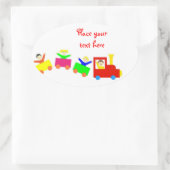 Sticker Ovale Joyeux Train pour enfants (Sac)
