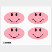 Sticker Ovale Joyeux visage (Feuille)