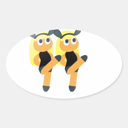 Sticker Ovale jumeaux émoji (Devant)
