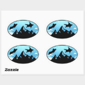 Sticker Ovale Jumping en combinaison ailée Base Jumping Skydivin (Feuille)