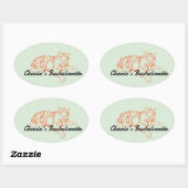 Sticker Ovale Jungle Tiger Bachelorette (Feuille)