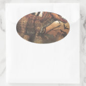 Sticker Ovale Jurassic Journey : Dinosaure dans son habitat natu (Sac)