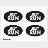 Sticker Ovale Juste courir (Feuille)
