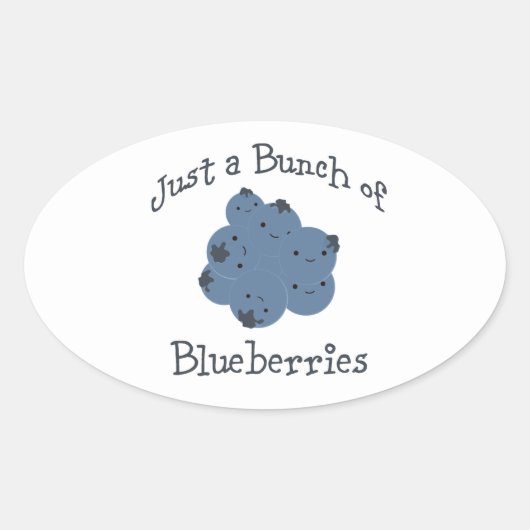 Sticker Ovale Juste un tas de bleuets (Devant)