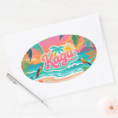 Sticker Ovale Kagu Tropical (Enveloppe)