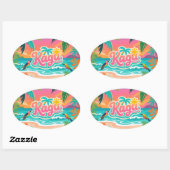 Sticker Ovale Kagu Tropical (Feuille)