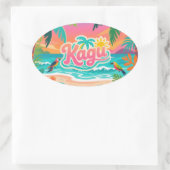 Sticker Ovale Kagu Tropical (Sac)