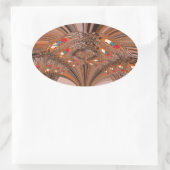 Sticker Ovale Kaleidoscope noir africain Design d'impression (Sac)