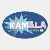 STICKER OVALE KAMALA COMIC MADAM PRÉSIDENT KAMALA HARRIS 2024 (Devant)