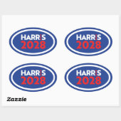 Sticker Ovale Kamala Harris 2028 (Feuille)