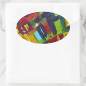 Sticker Ovale Kandinsky 304 Oeuvre Abstraite colorée (Sac)