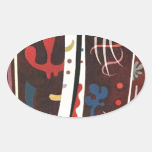 Sticker Ovale Kandinsky Brown avec Supplément Abstrait