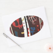 Sticker Ovale Kandinsky Brown avec Supplément Abstrait (Enveloppe)