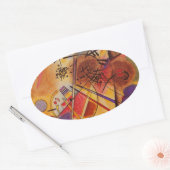 Sticker Ovale Kandinsky Brown jaune bleu rouge (Enveloppe)