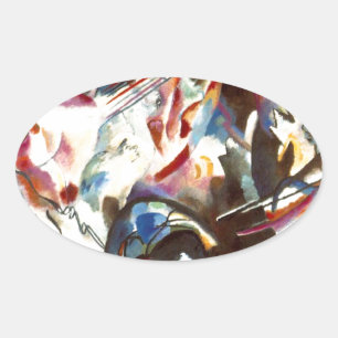 Sticker Ovale Kandinsky Composition Abstraite VI