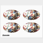 Sticker Ovale Kandinsky Composition Abstraite VI (Feuille)