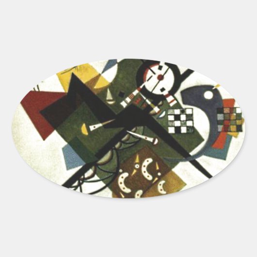 Sticker Ovale Kandinsky Sur White II (Devant)
