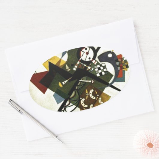 Sticker Ovale Kandinsky Sur White II (Enveloppe)