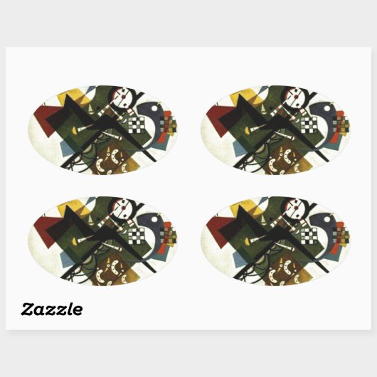 Sticker Ovale Kandinsky Sur White II (Feuille)