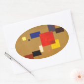 Sticker Ovale Kandinsky Treize Rectangles peinture Abstraite (Enveloppe)