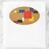 Sticker Ovale Kandinsky Treize Rectangles peinture Abstraite (Sac)