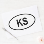 Sticker Ovale Kansas "KS" (Enveloppe)