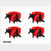 Sticker Ovale Karate Japon (Feuille)