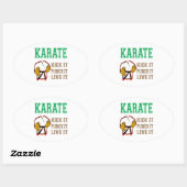 Sticker Ovale Karate Kick it, Punch it, Live it (Feuille)