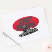 Sticker Ovale Kart racer (Enveloppe)