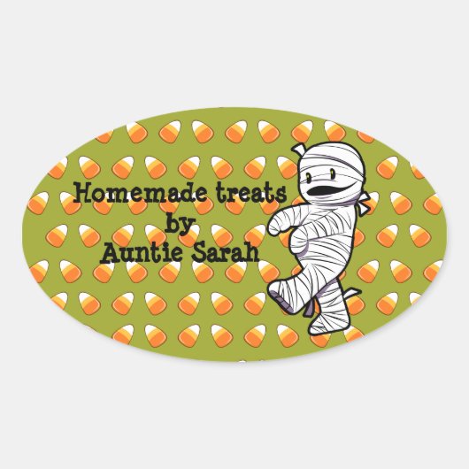 Sticker Ovale Kawaii Mummy (Devant)