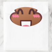 Sticker Ovale kawaii poop emojis (Sac)