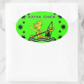 Sticker Ovale Kayak Chick Designs & Things (Sac)