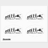 Sticker Ovale Kayak Kayaking Water Sport Evolution Art (Feuille)