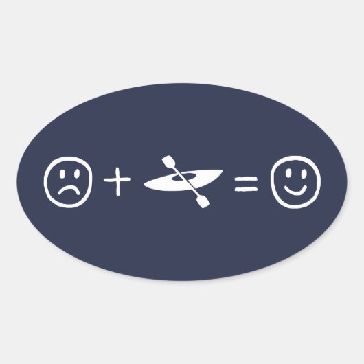 Sticker Ovale Kayaking Vous Rend Heureux (Devant)