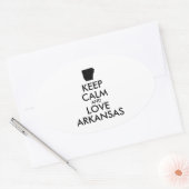Sticker Ovale KEEP CALM et LOVE ARKANSAS (Enveloppe)
