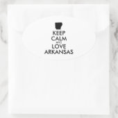 Sticker Ovale KEEP CALM et LOVE ARKANSAS (Sac)