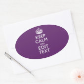 Sticker Ovale KEEP CALM PERSONNALISÉ ET Éditer du texte sur viol (Enveloppe)