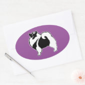 Sticker Ovale Keeshond Graphics - Cute Original Chig Art (Enveloppe)