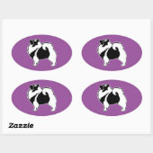 Sticker Ovale Keeshond Graphics - Cute Original Chig Art (Feuille)