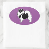Sticker Ovale Keeshond Graphics - Cute Original Chig Art (Sac)