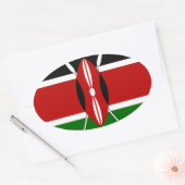 Sticker Ovale Kenya Drapeau Art - Patriotique & Design Moderne (Enveloppe)