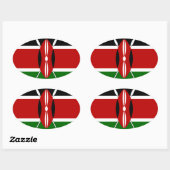 Sticker Ovale Kenya Drapeau Art - Patriotique & Design Moderne (Feuille)