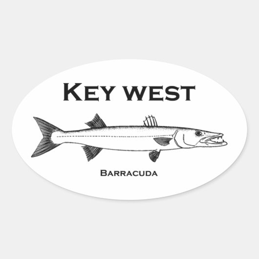 Sticker Ovale Key West Barracuda (Devant)