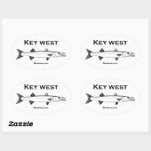 Sticker Ovale Key West Barracuda (Feuille)