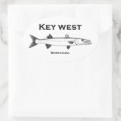 Sticker Ovale Key West Barracuda (Sac)