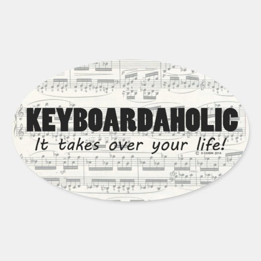 Sticker ovale Keyboardaholic Life (Devant)